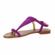 Gianni crasto Nu pieds cuir velours violet