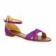 Gianni crasto Nu pieds cuir velours violet