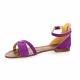 Gianni crasto Nu pieds cuir velours violet