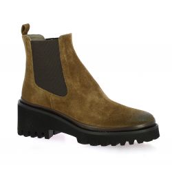 Xsa Boots cuir velours cognac