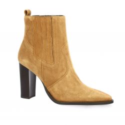 Vidi studio Boots cuir velours cognac