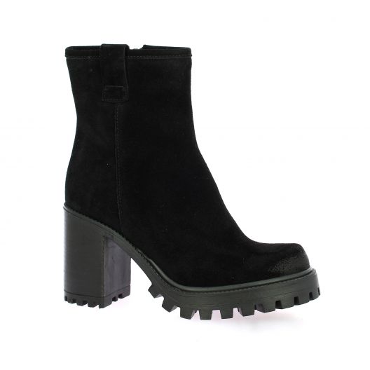 Spaziozero Boots cuir velours noir