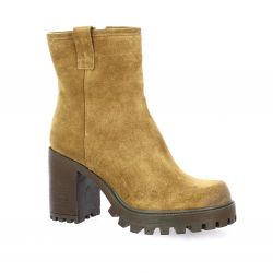 Spaziozero Boots cuir velours cognac