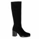 Angelica Bottes cuir velours noir