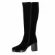 Angelica Bottes cuir velours noir