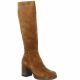 Angelica Bottes cuir velours cognac