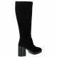 Angelica Bottes cuir velours noir