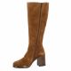 Angelica Bottes cuir velours cognac