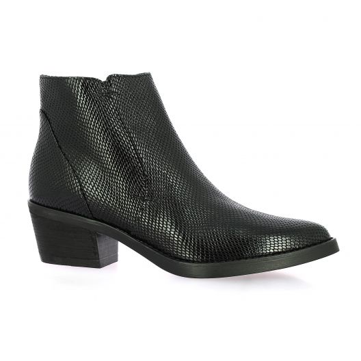 Vidi studio Boots cuir serpent noir