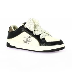 Emilie karston Baskets cuir noir/blanc