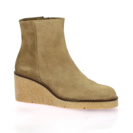 Patricia miller Boots cuir velours taupe