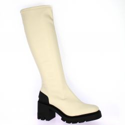 Miss elastic Bottes cuir blanc