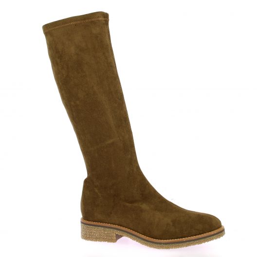 Miss elastic Bottes cuir velours camel