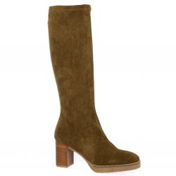 Miss elastic Bottes cuir velours camel