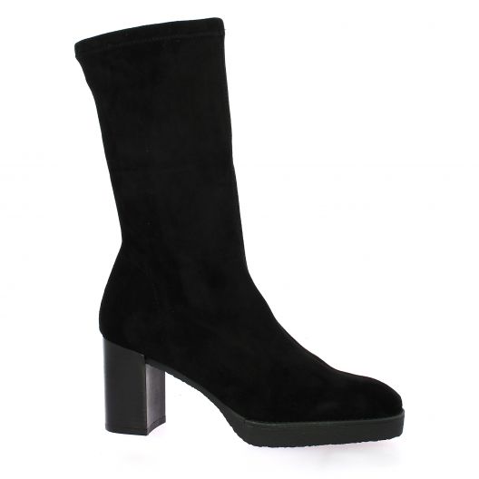 Miss elastic Boots cuir velours noir