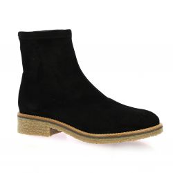 Miss elastic Boots cuir velours noir