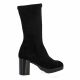 Miss elastic Boots cuir velours noir