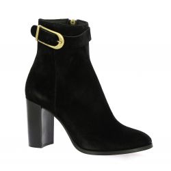 Pao Boots cuir velours noir