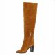 Pao Genouilleres cuir velours cognac