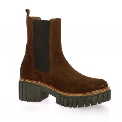 Reqins Boots cuir velours marron