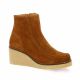 Reqins Boots cuir velours cognac