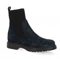 Reqins Boots cuir velours marine