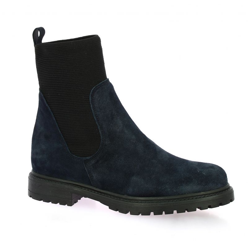 Reqins boots cuir velours marine Evelyn