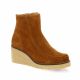 Reqins Boots cuir velours cognac