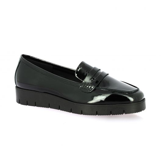 Reqins Mocassins cuir vernis noir