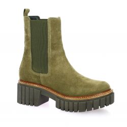 Reqins Boots cuir velours kaki