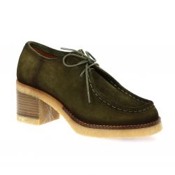 Pao Derby cuir velours kaki