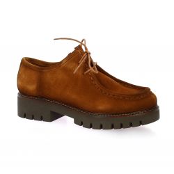 Pao Derby cuir velours cognac