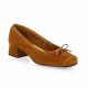 Pao Ballerines cuir velours cognac