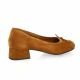 Pao Ballerines cuir velours cognac