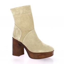 Sweet lemon Boots cuir velours beige