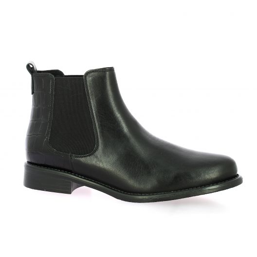 We do Boots cuir croco noir