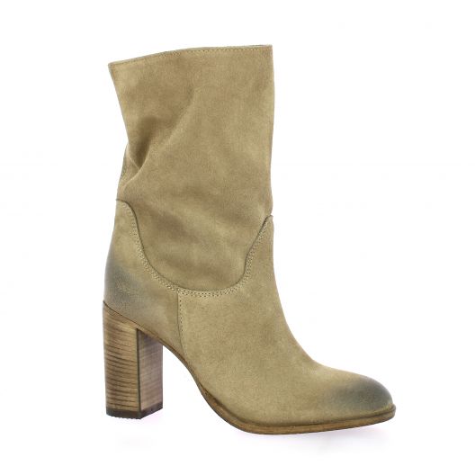 Paoyama Boots cuir velours taupe