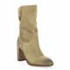 Paoyama Boots cuir velours taupe