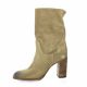 Paoyama Boots cuir velours taupe