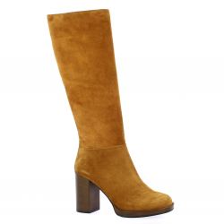 Pao Bottes cuir velours cognac