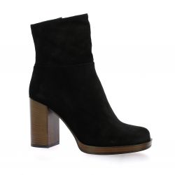 Pao Boots cuir velours noir