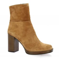 Pao Boots cuir velours cognac