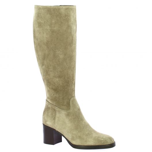 Spaziozero Bottes cuir velours taupe