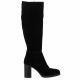 Spaziozero Bottes cuir velours noir