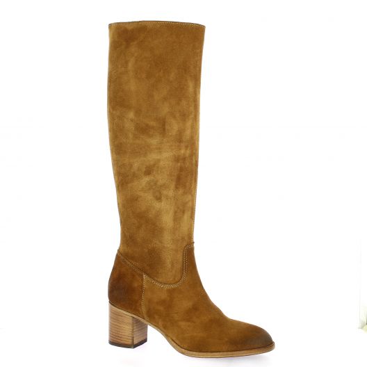 Paoyama Bottes cuir velours cognac