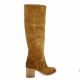Paoyama Bottes cuir velours cognac
