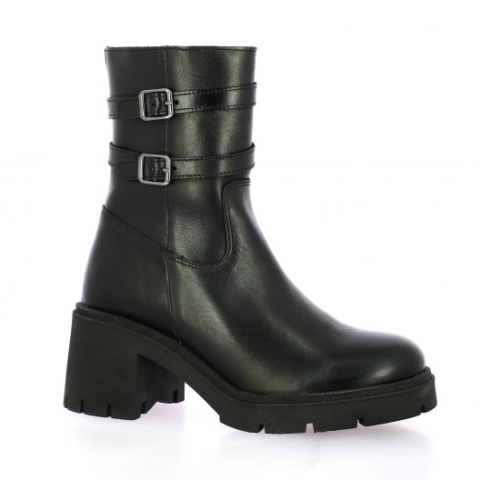 So send Boots cuir noir