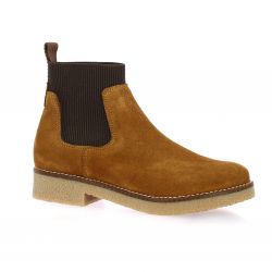 So send Boots cuir velours cognac