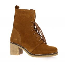 So send Boots cuir velours cognac