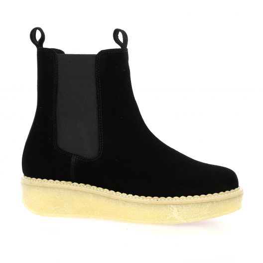 Exit Boots cuir velours noir